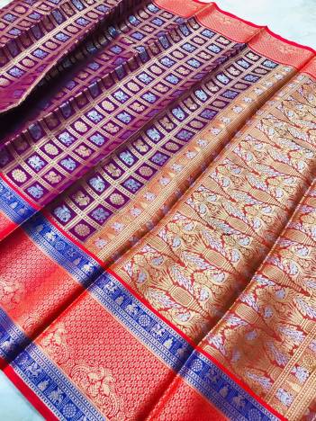 Kumkum By Sagar Impex Kanchipuram Weaving Silk Saree Collection